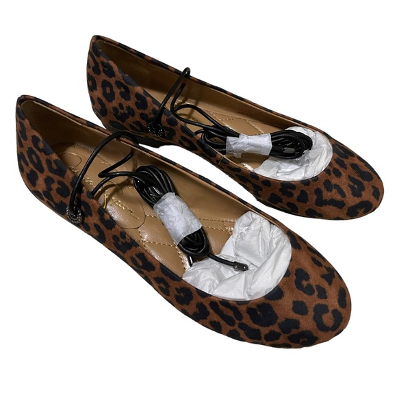🐆New! Jessica Simpson Bingley Lace-Up Flats - Picture 6 of 8